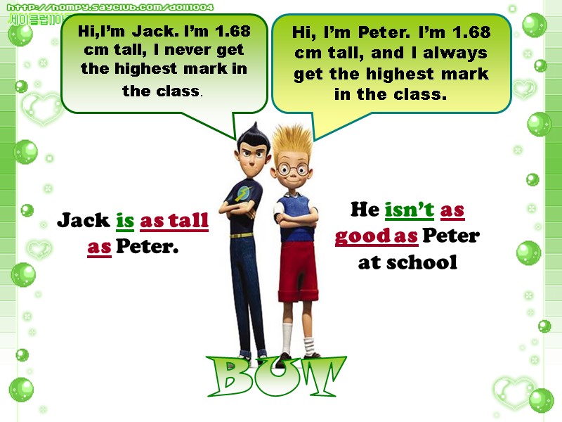 Hi,I’m Jack. I’m 1.68 cm tall, I never get the highest mark in the